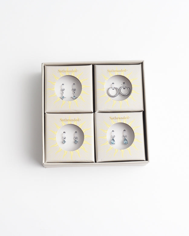 Birthstonebox - Oorbellen - Set - Stainless Steel