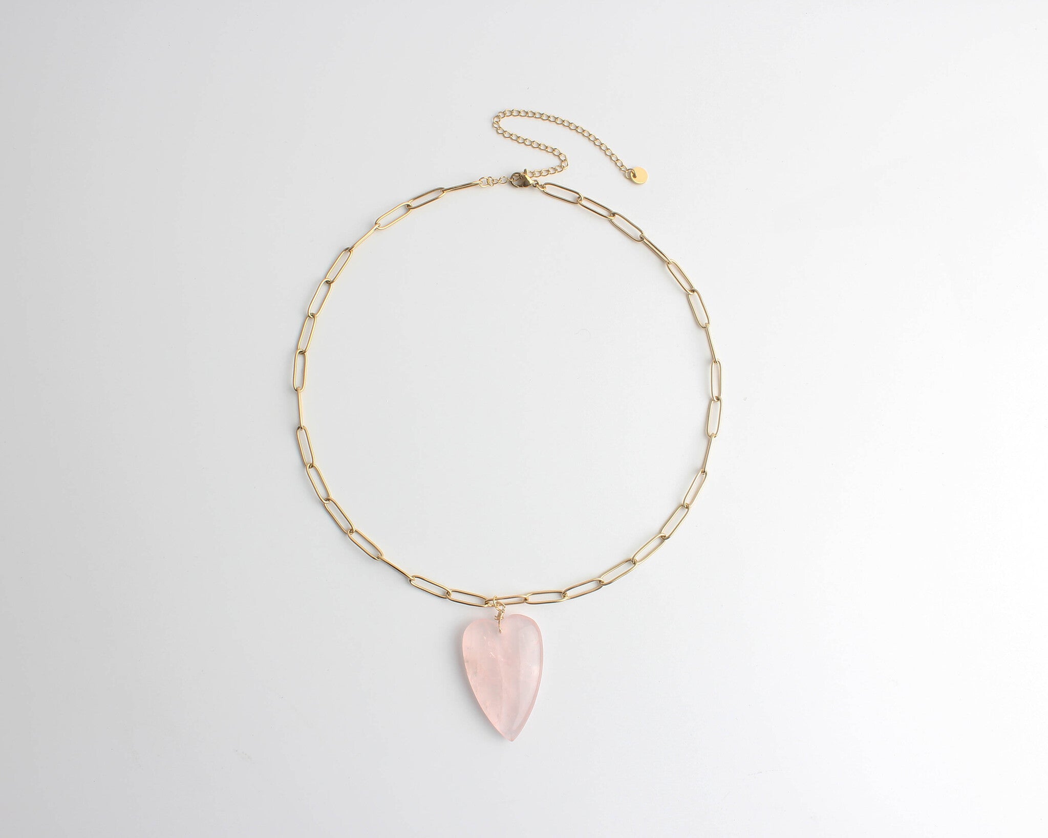 Natural Stone Heart - Ketting - Natuursteen - Stainless Steel