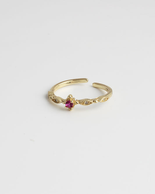 Ruby - Ring - Plated - Verstelbaar