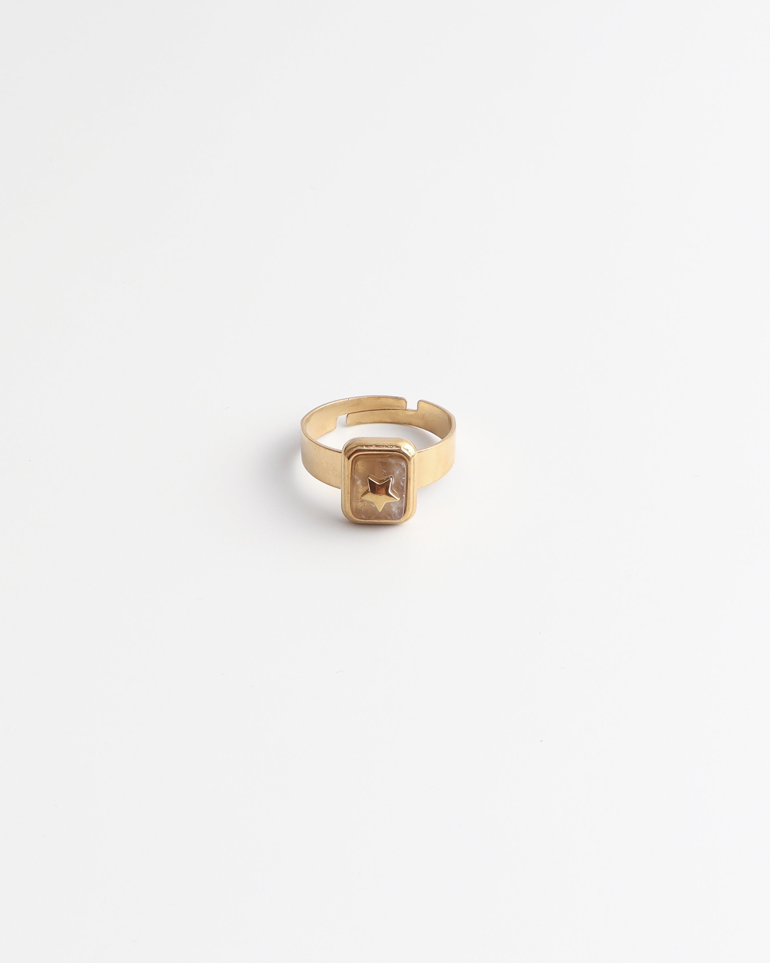 Yasmin - Ring - Natuursteen - Stainless Steel - Verstelbaar