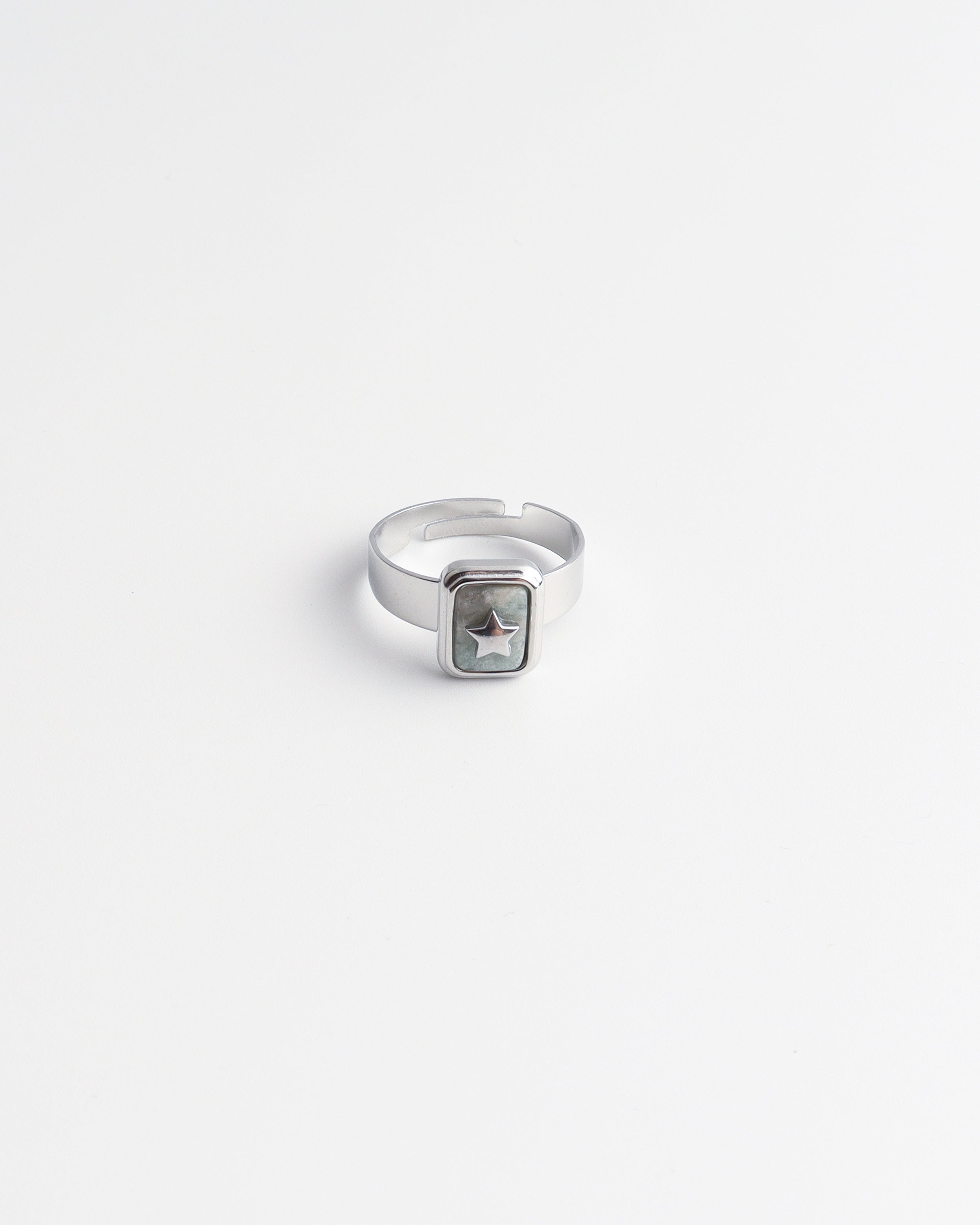 Yasmin - Ring - Natuursteen - Stainless Steel - Verstelbaar
