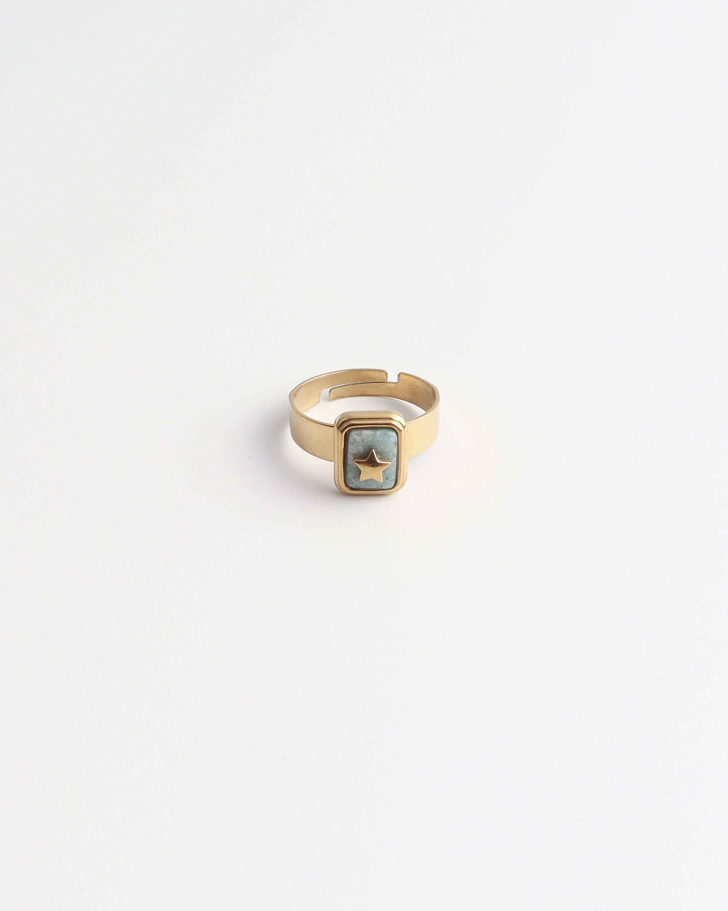 Yasmin - Ring - Natuursteen - Stainless Steel - Verstelbaar