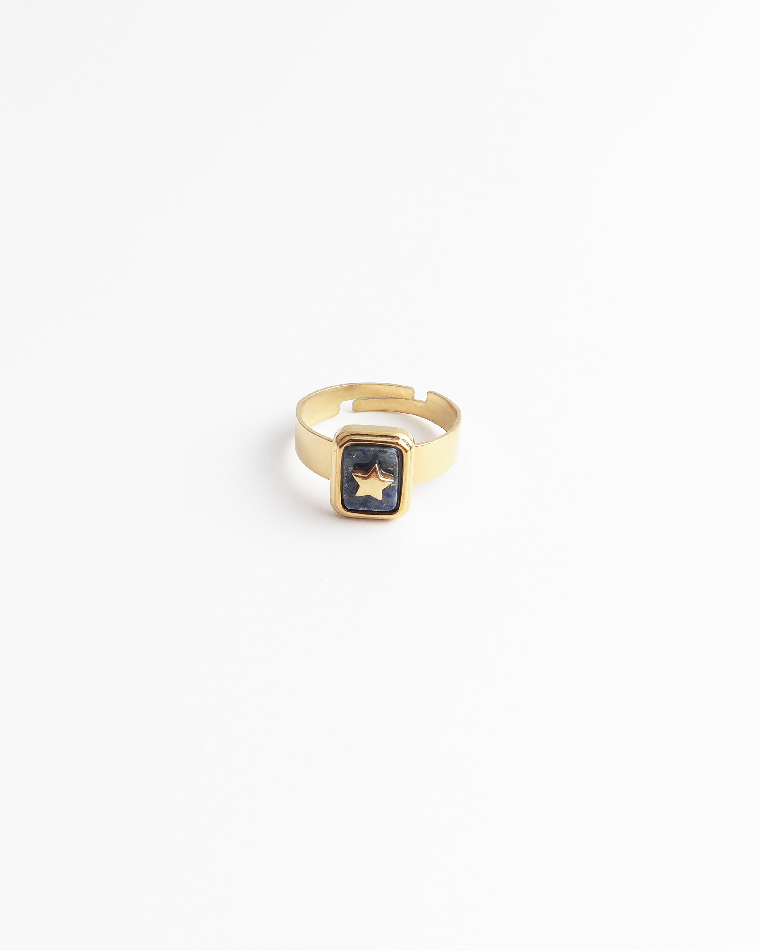 Yasmin - Ring - Natuursteen - Stainless Steel - Verstelbaar