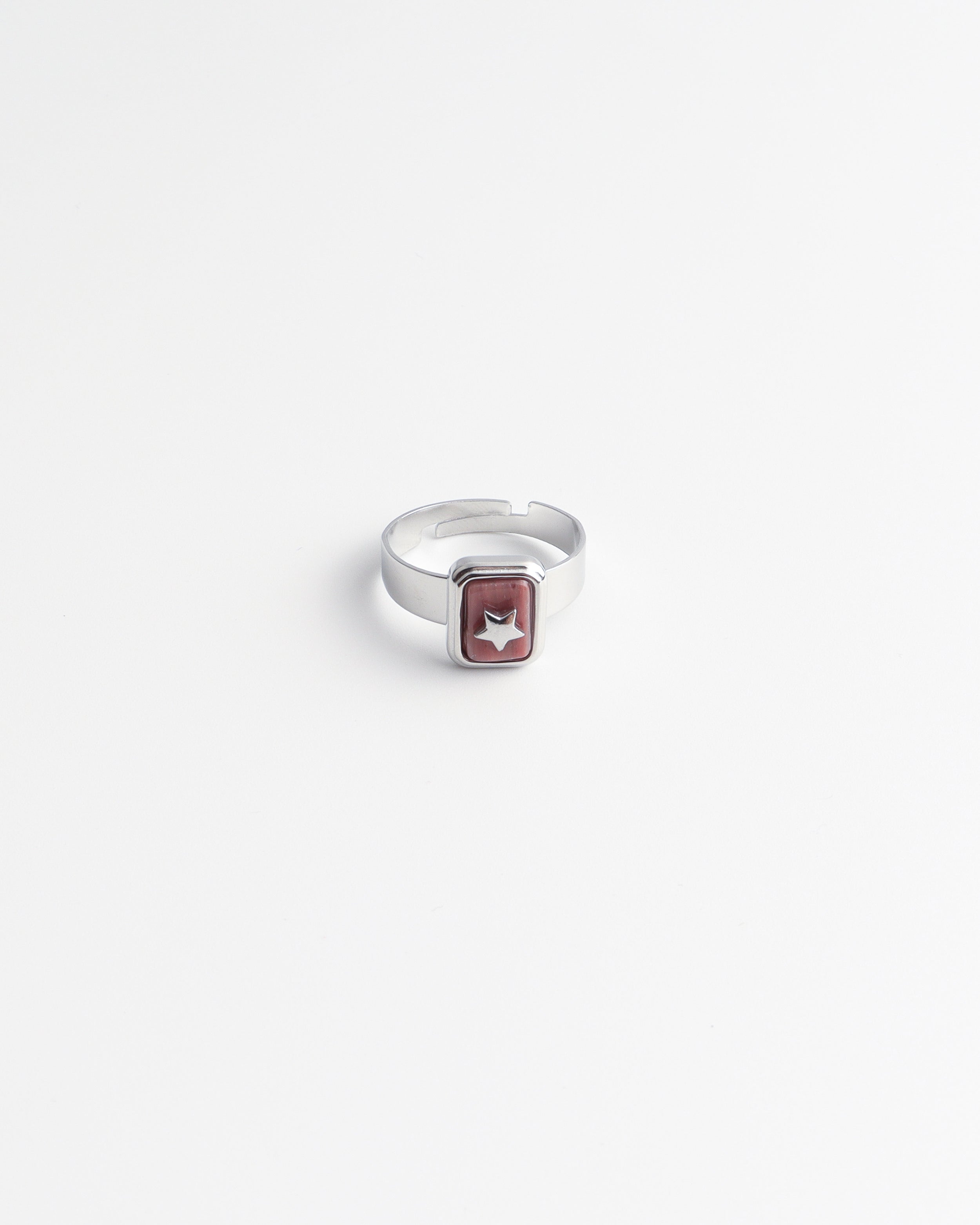 Yasmin - Ring - Natuursteen - Stainless Steel - Verstelbaar
