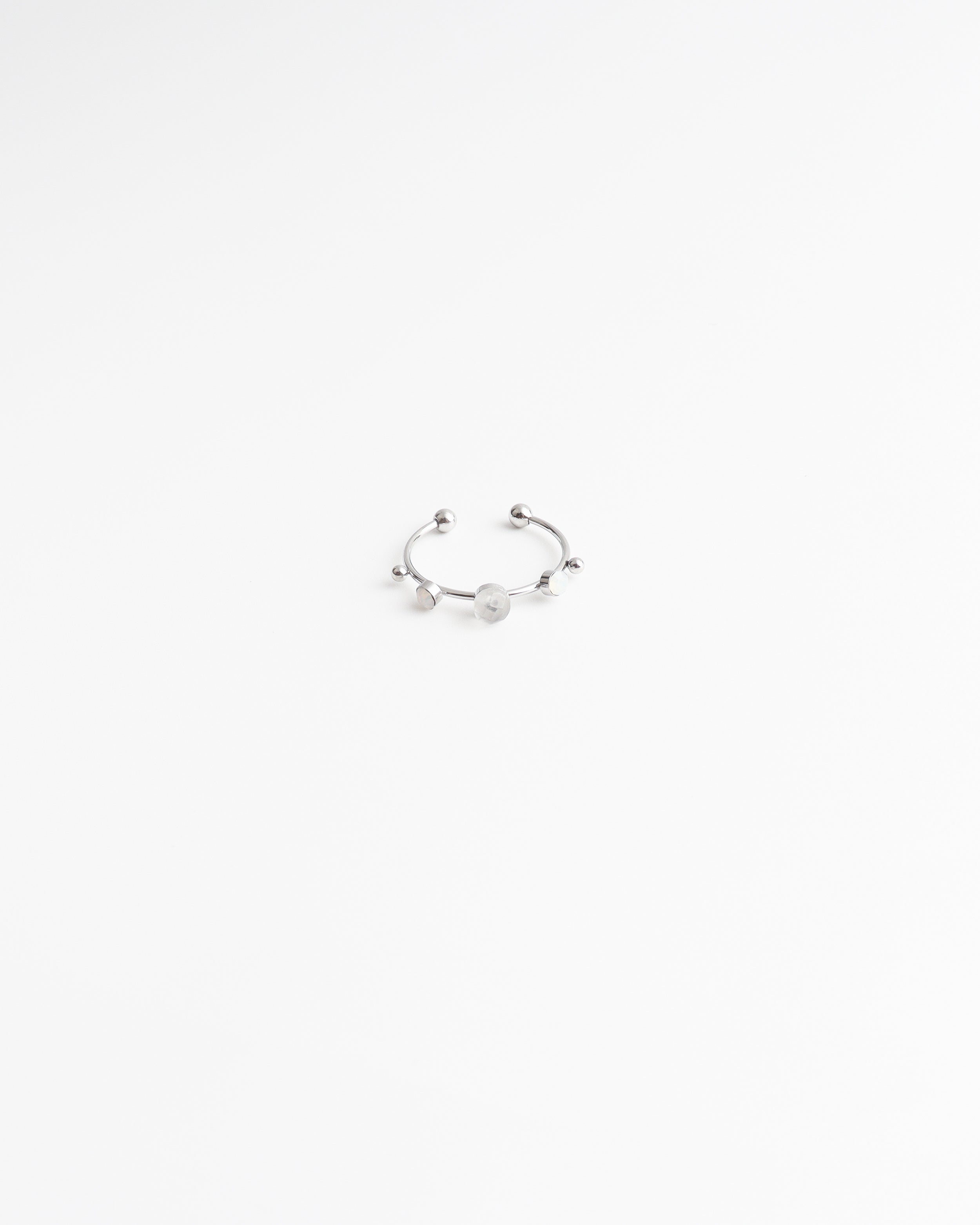 Victoria - Ring - Stainless Steel - Natuursteen - Verstelbaar