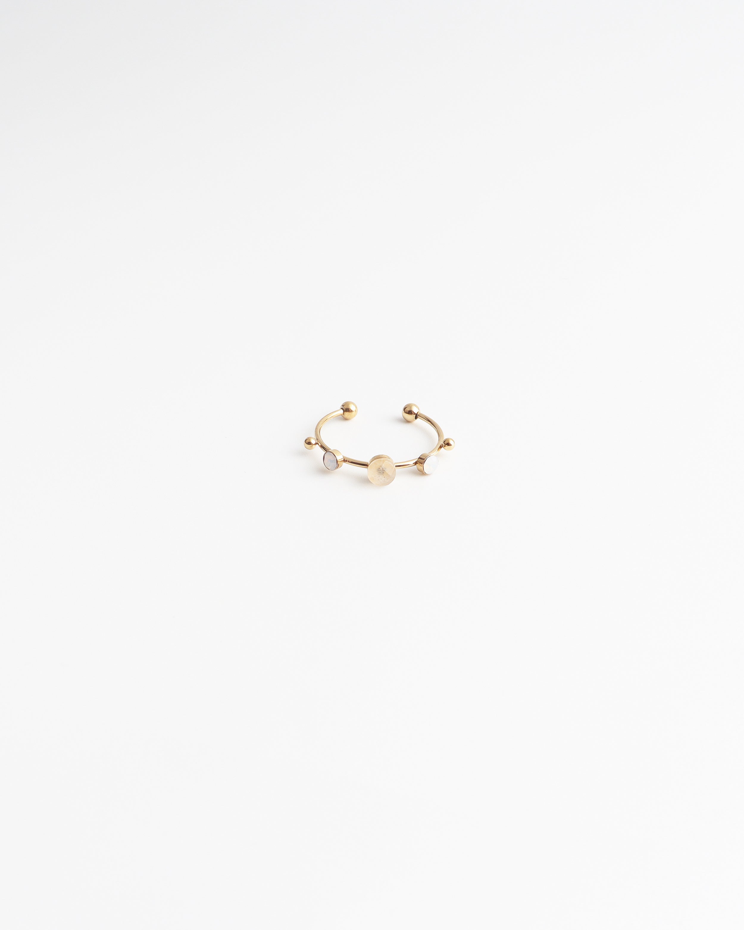Victoria - Ring - Stainless Steel - Natuursteen - Verstelbaar