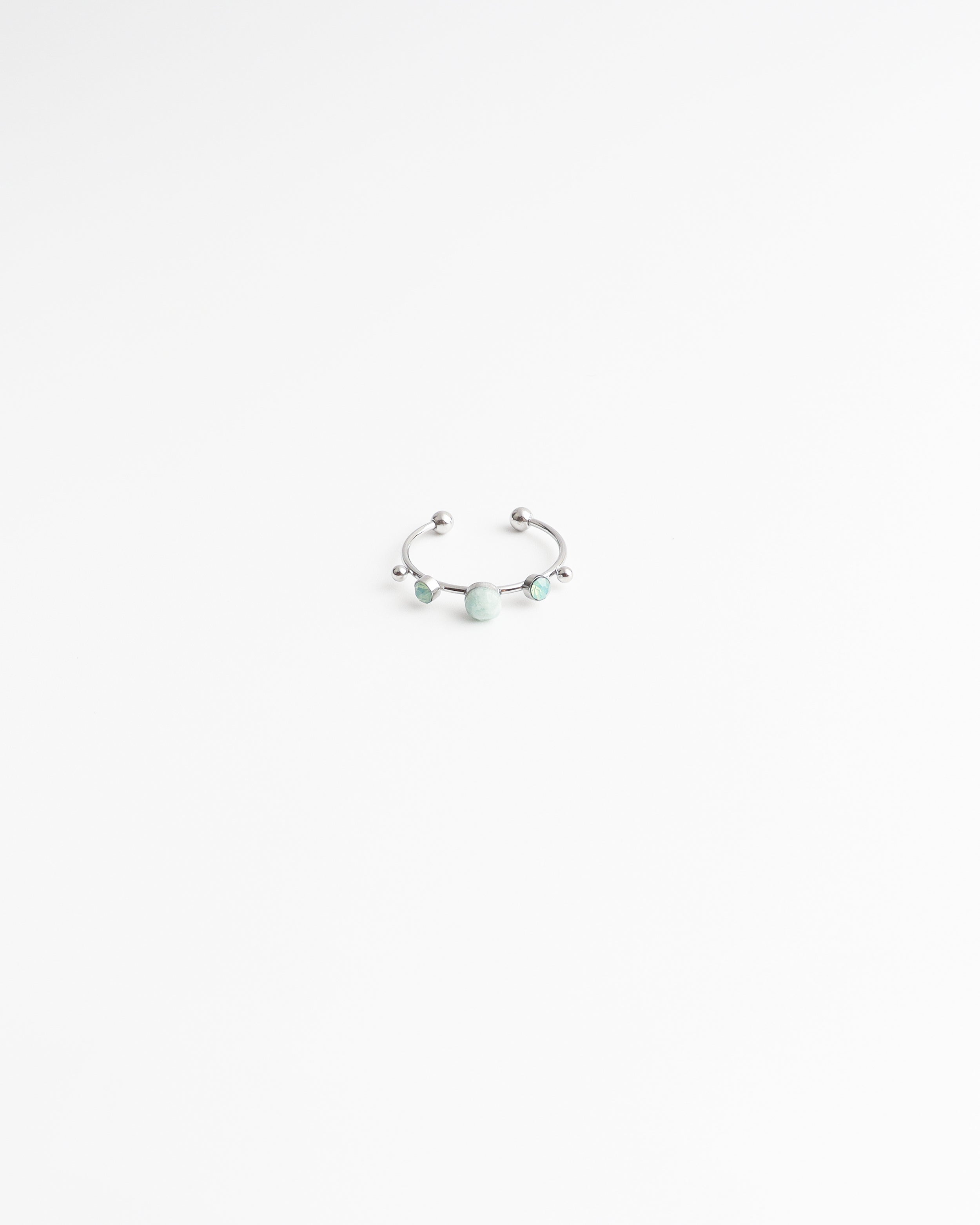 Victoria - Ring - Stainless Steel - Natuursteen - Verstelbaar