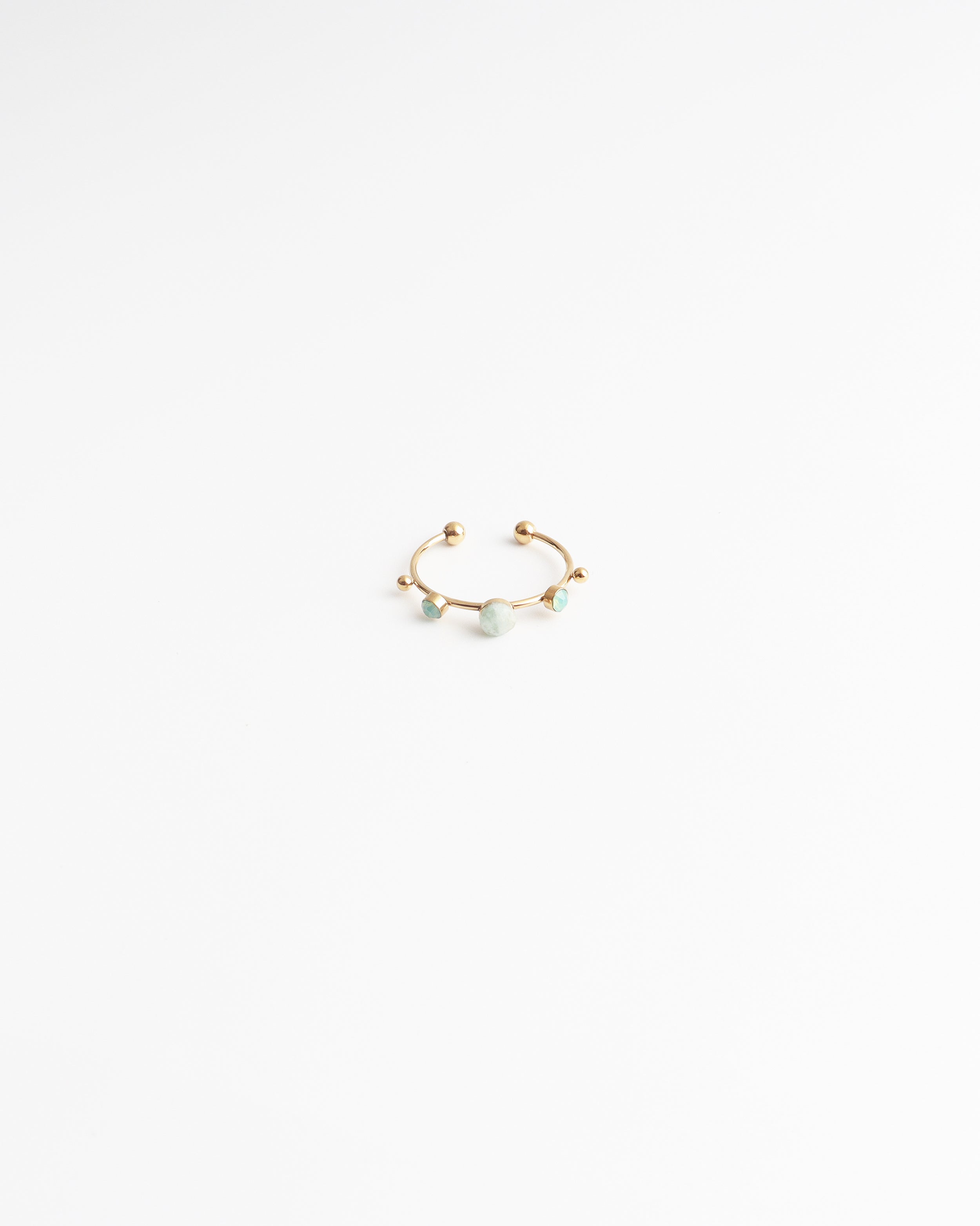 Victoria - Ring - Stainless Steel - Natuursteen - Verstelbaar