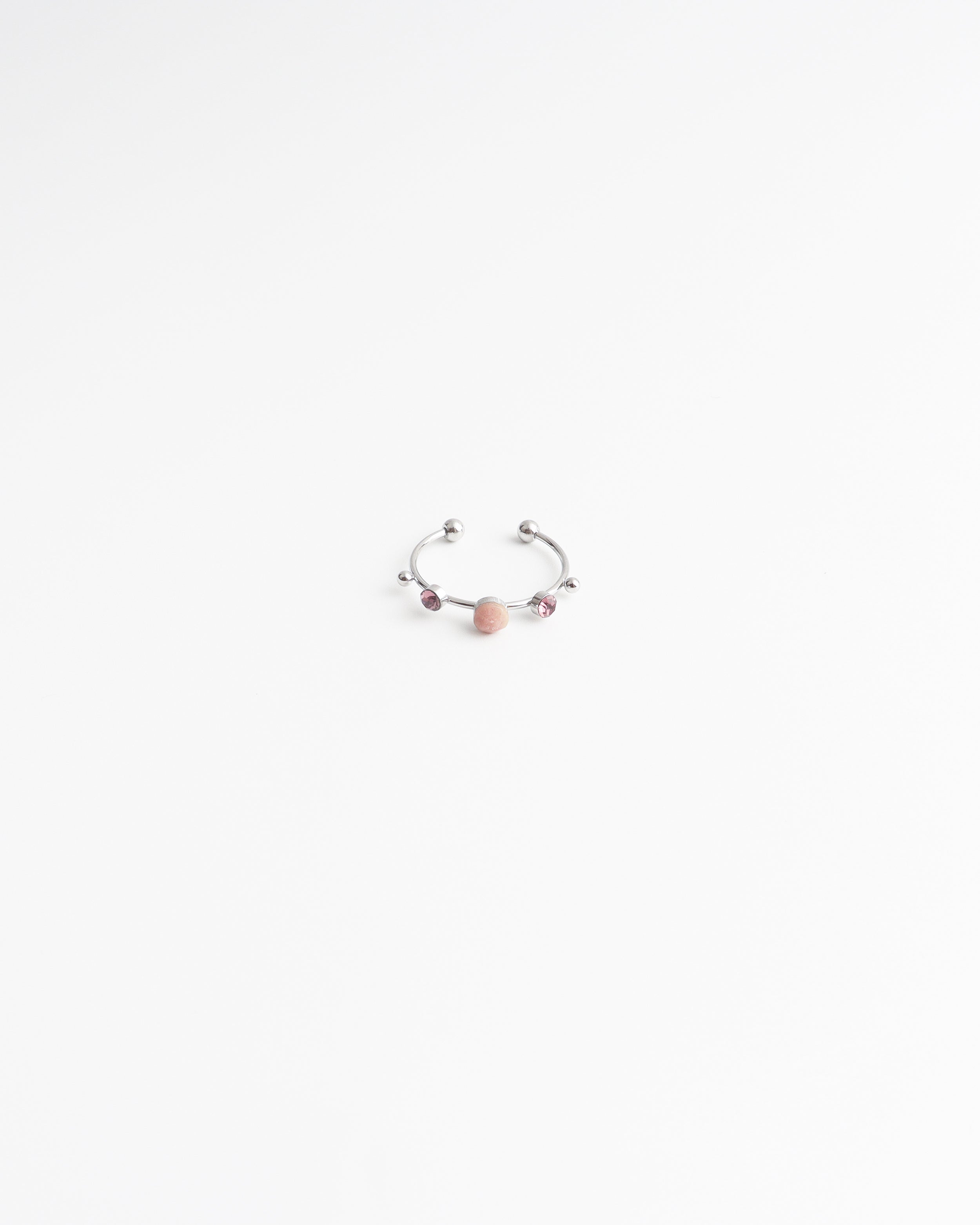 Victoria - Ring - Stainless Steel - Natuursteen - Verstelbaar