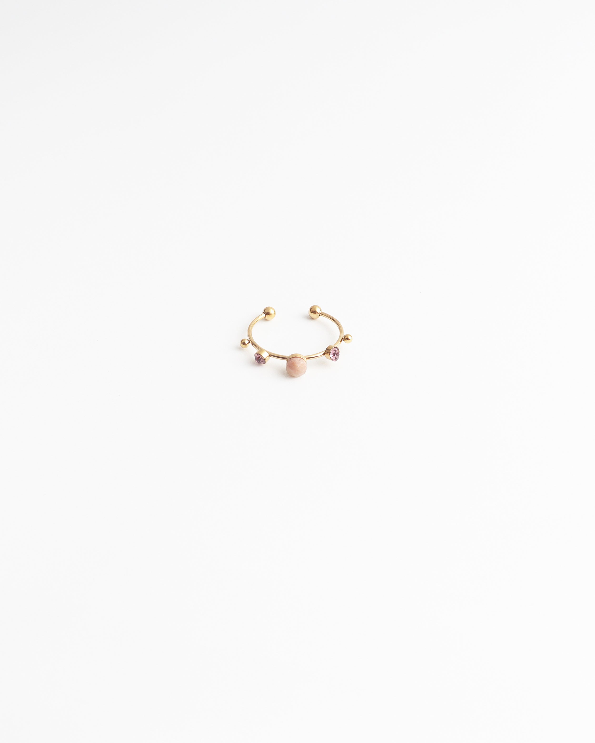 Victoria - Ring - Stainless Steel - Natuursteen - Verstelbaar