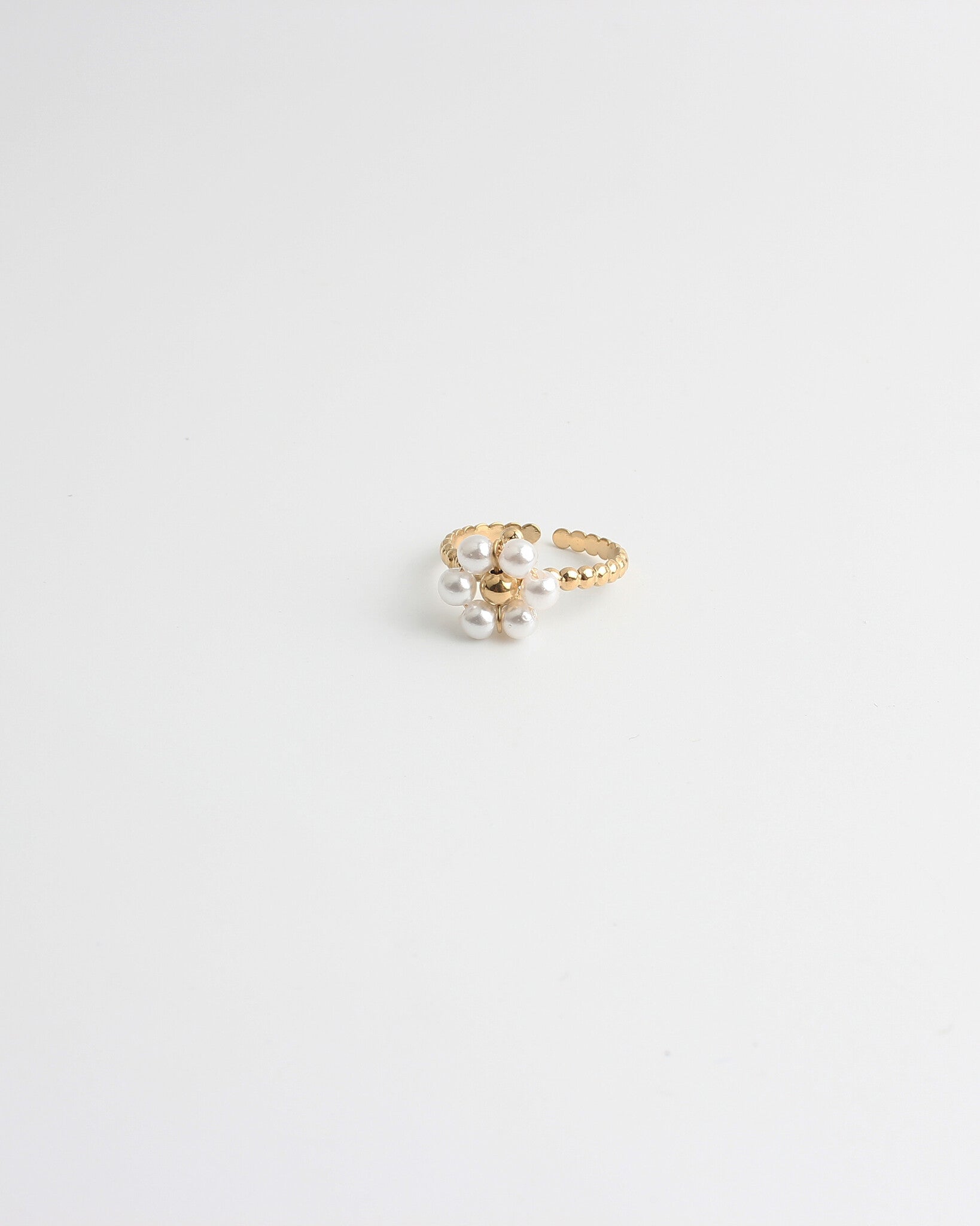 Fleur blanche - Ring - Stainless Steel - Verstelbaar