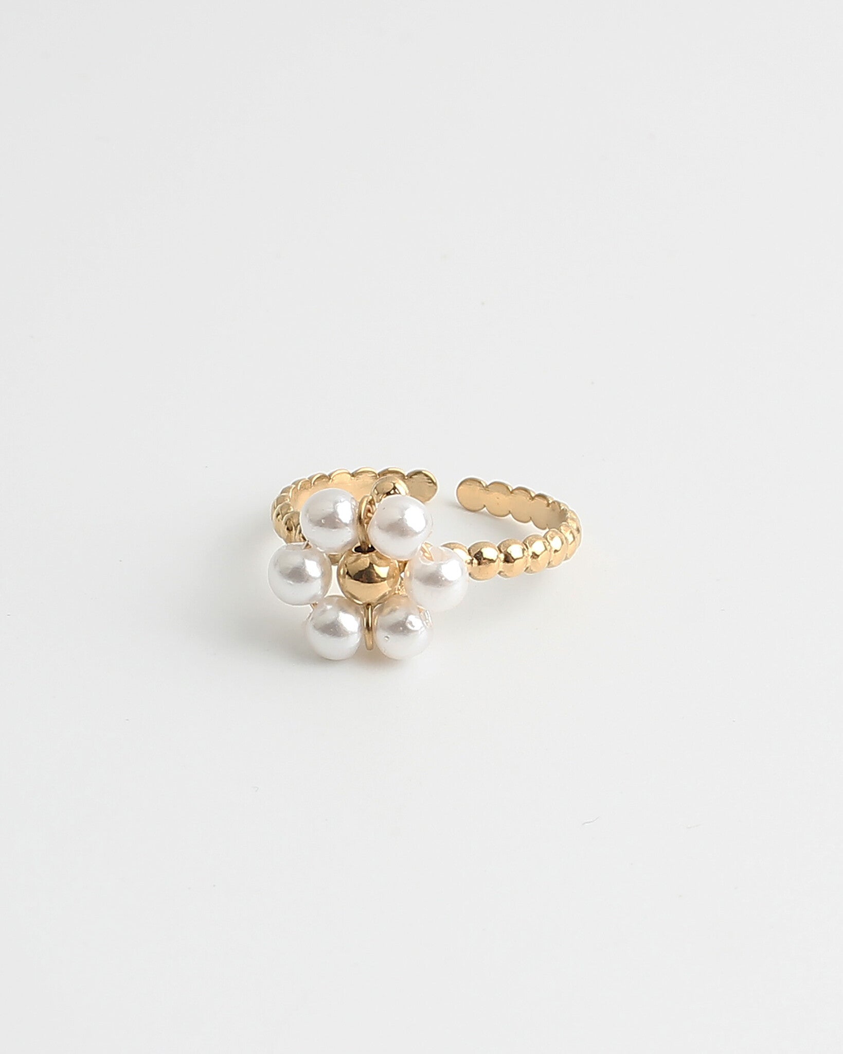 Fleur blanche - Ring - Stainless Steel - Verstelbaar
