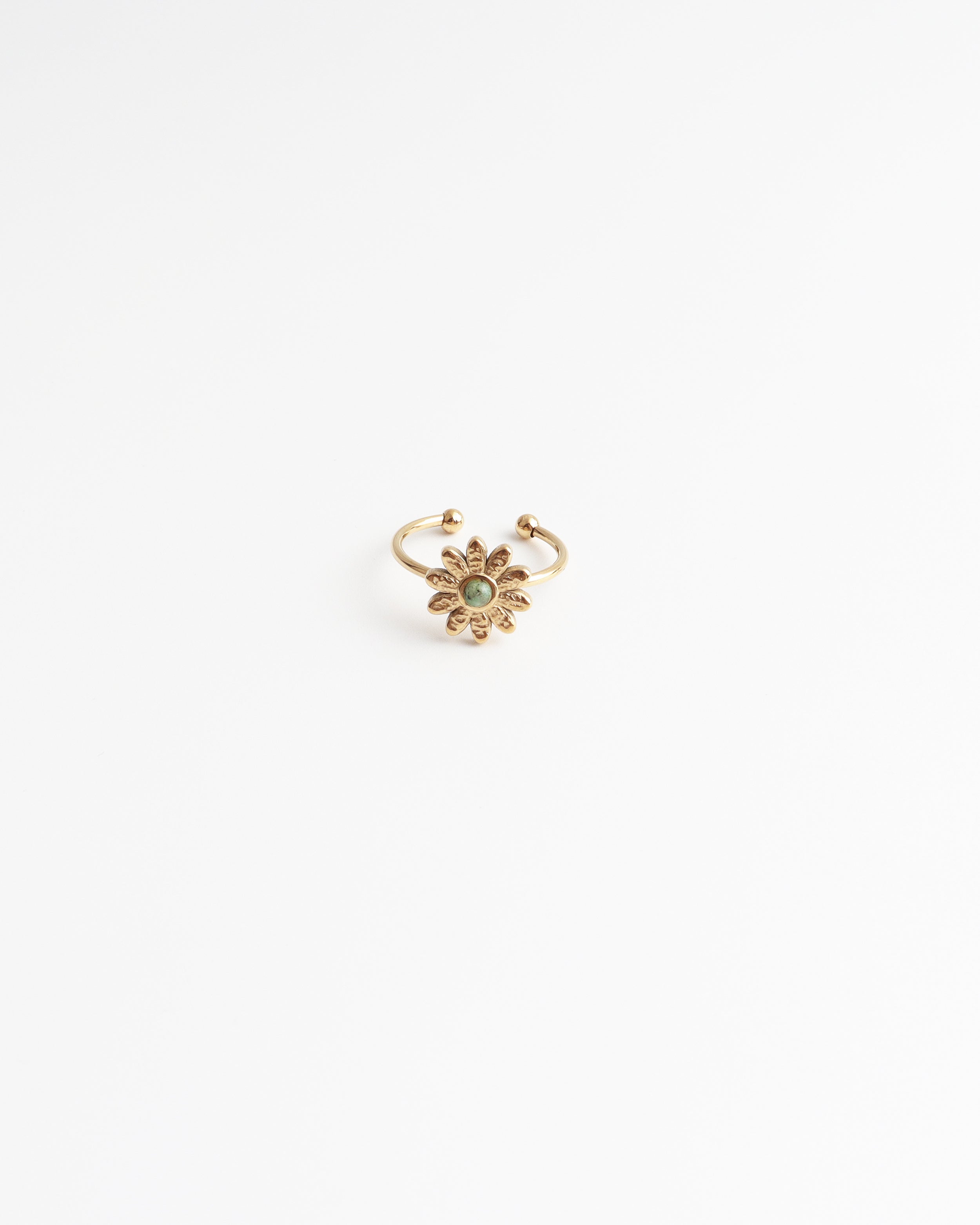 Daisy - Ring - Natuursteen - Stainless Steel - Verstelbaar