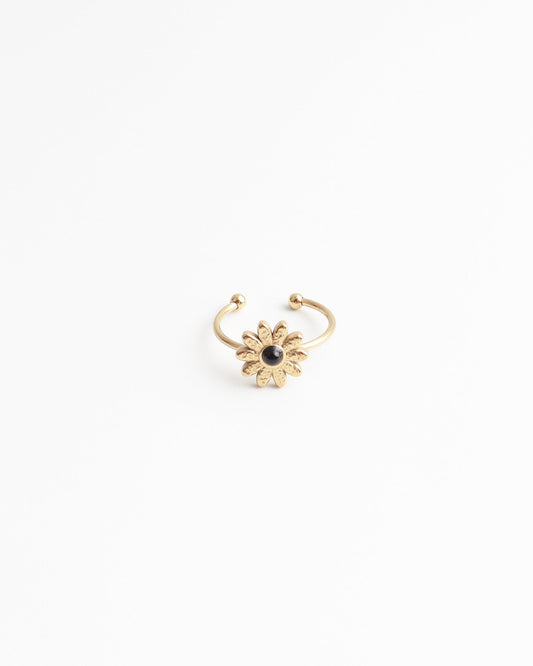Daisy - Ring - Natuursteen - Stainless Steel - Verstelbaar