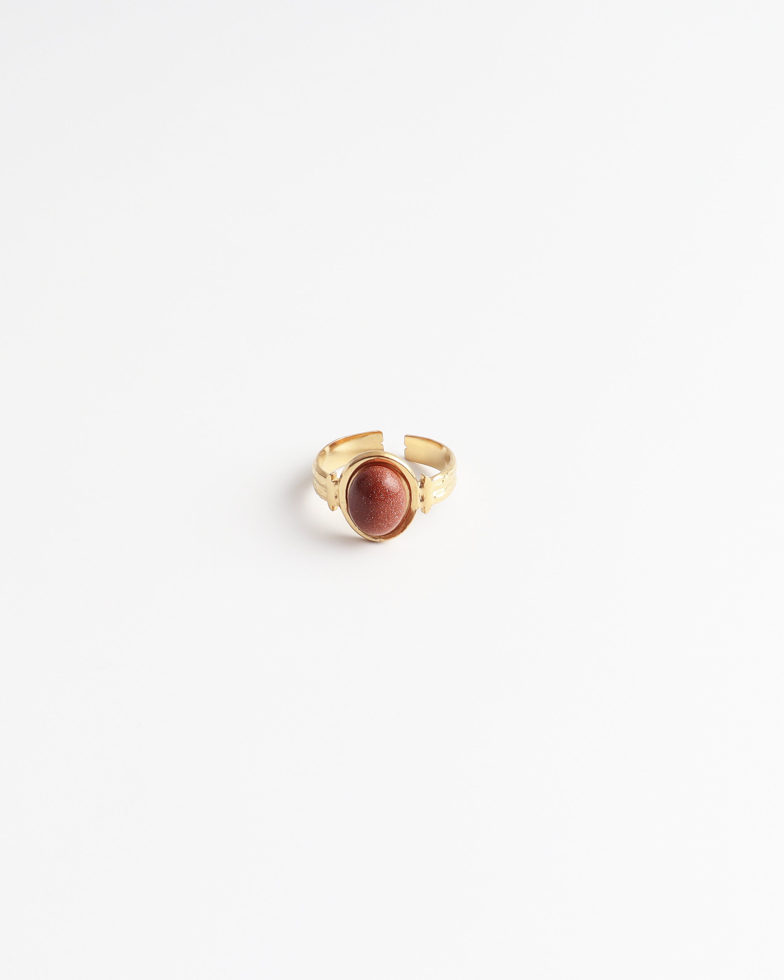 Megane - Ring - Natuursteen - Stainless Steel - Verstelbaar