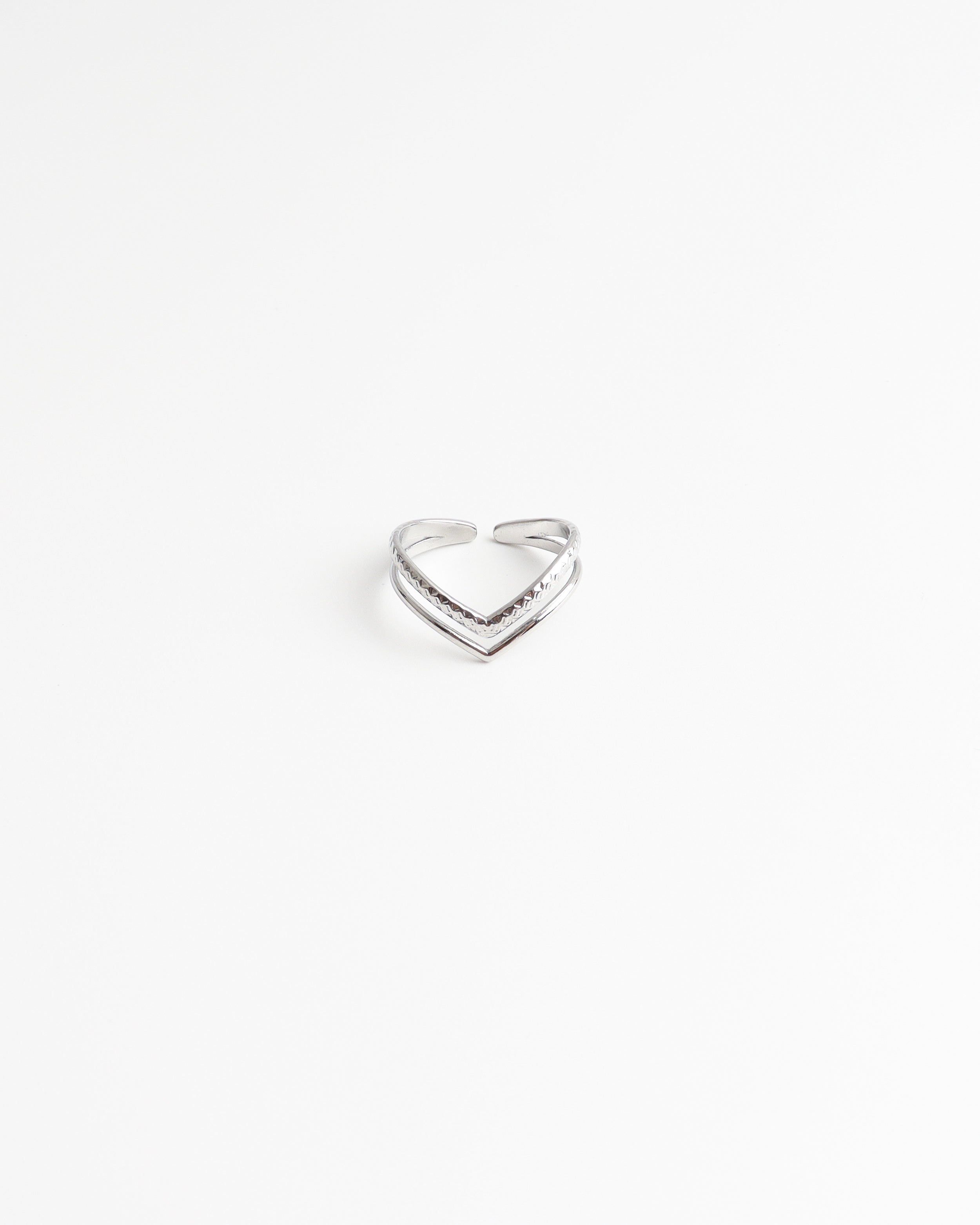 Double Wave - Ring - Stainless Steel - Verstelbaar
