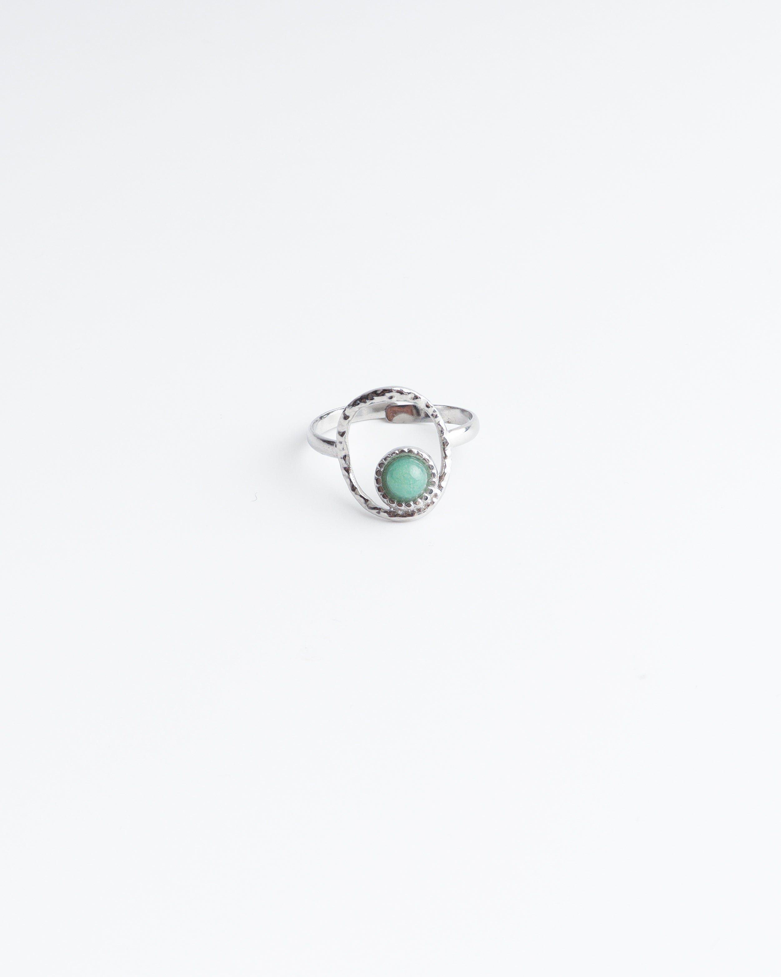 Lucia - Ring - Natuursteen - Stainless Steel - Verstelbaar