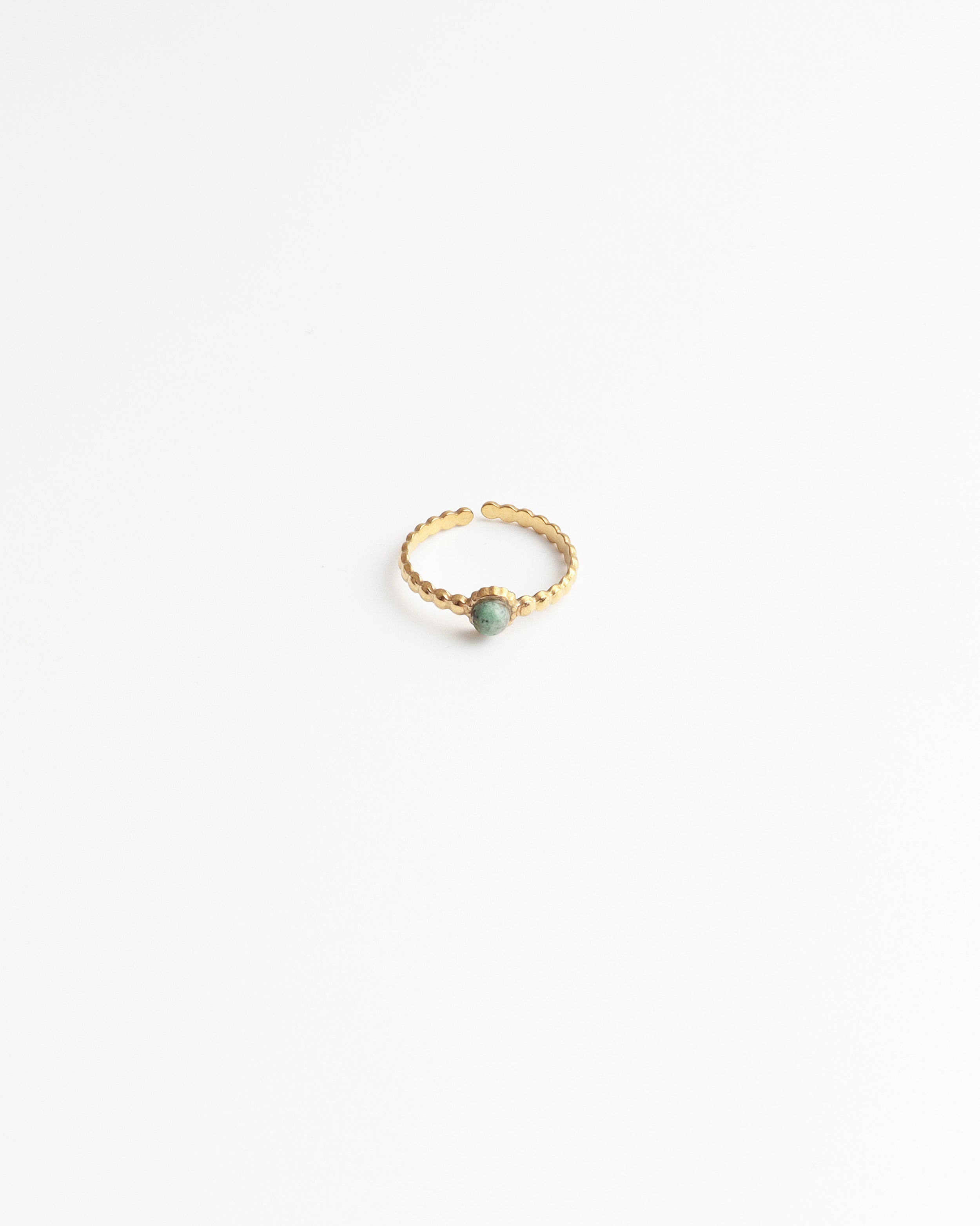 Nadine - Ring  - Stainless Steel - Verstelbaar - Natuursteen