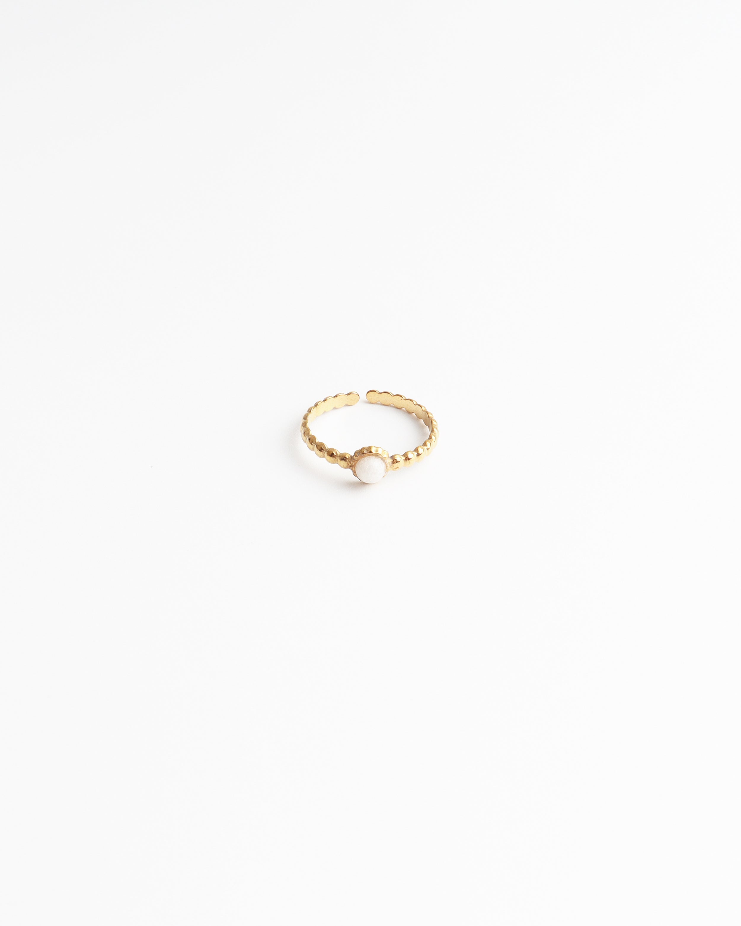 Nadine - Ring  - Stainless Steel - Verstelbaar - Natuursteen