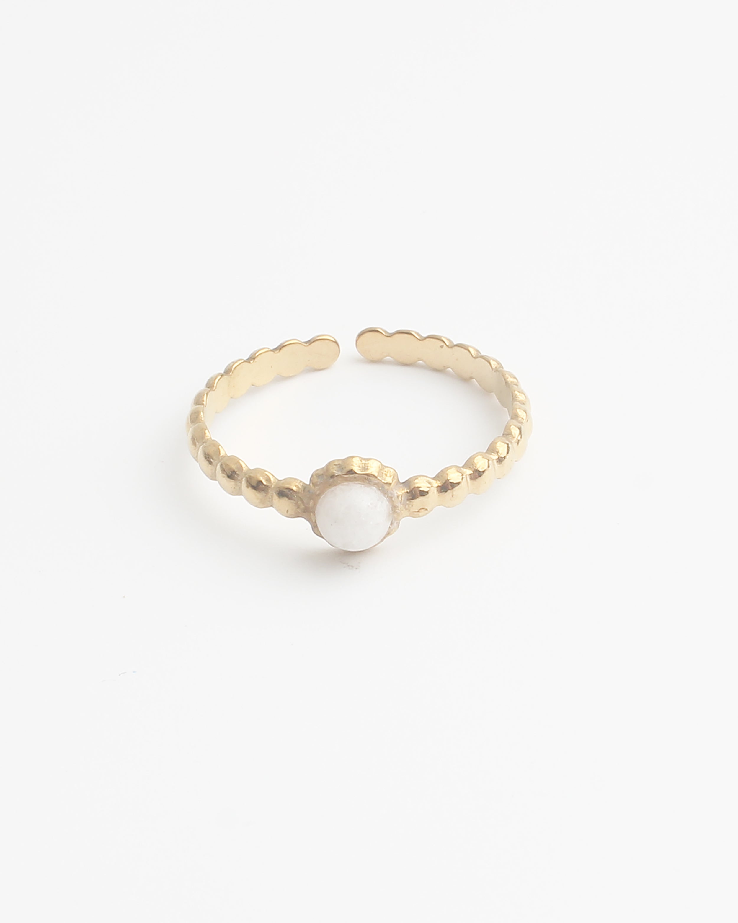 Nadine - Ring  - Stainless Steel - Verstelbaar - Natuursteen
