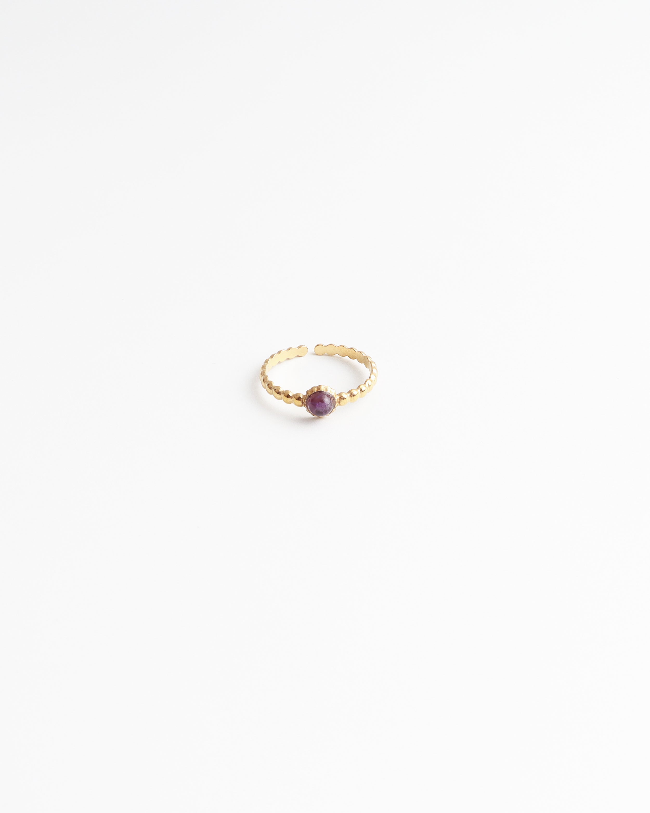 Nadine - Ring  - Stainless Steel - Verstelbaar - Natuursteen