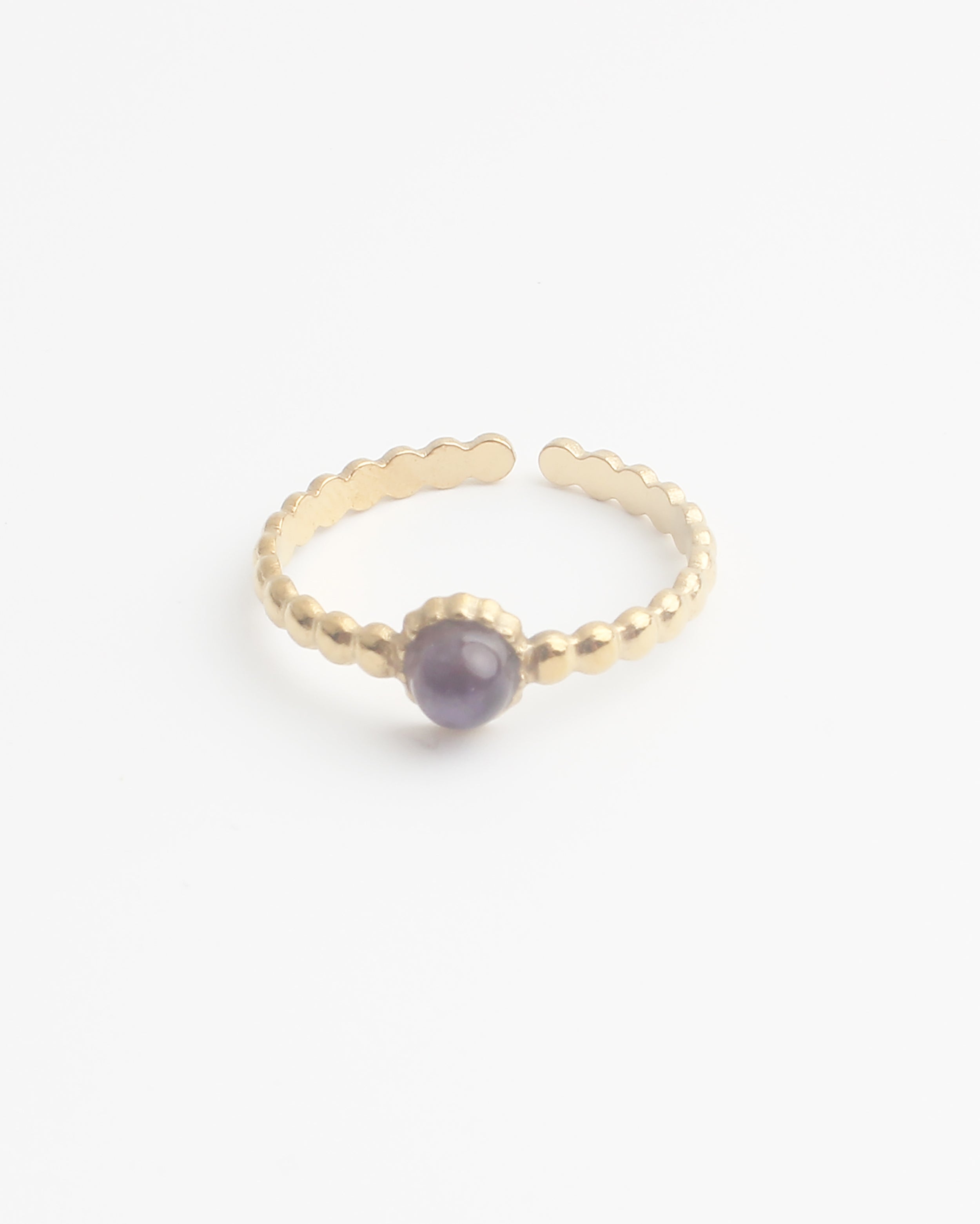 Nadine - Ring  - Stainless Steel - Verstelbaar - Natuursteen