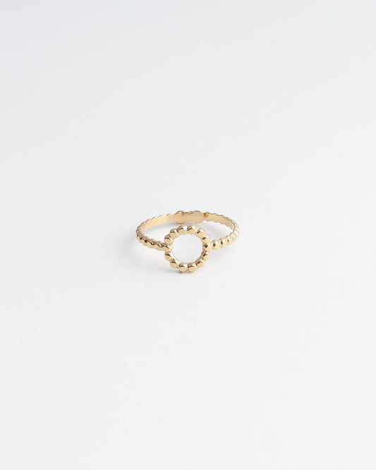 Dotted Circle - Ring  - Stainless Steel - Verstelbaar