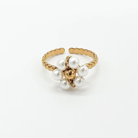 Fleur blanche - Ring - Stainless Steel - Verstelbaar