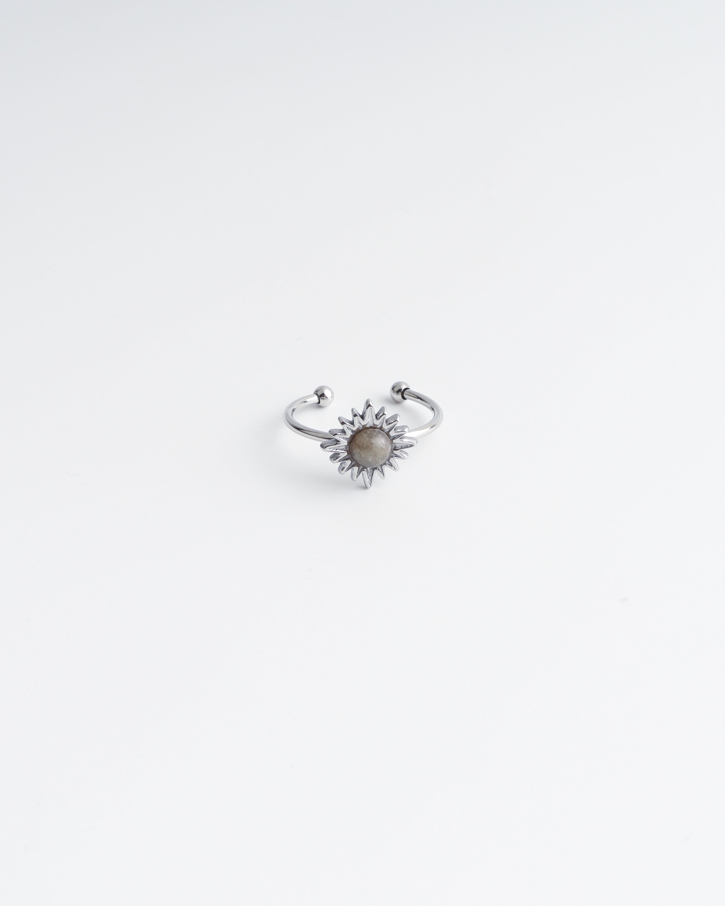 Louelle - Ring - Natuursteen - Stainless Steel - Verstelbaar