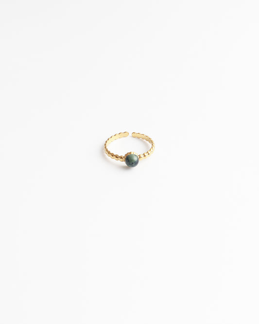Nadine - Ring  - Stainless Steel - Verstelbaar - Natuursteen