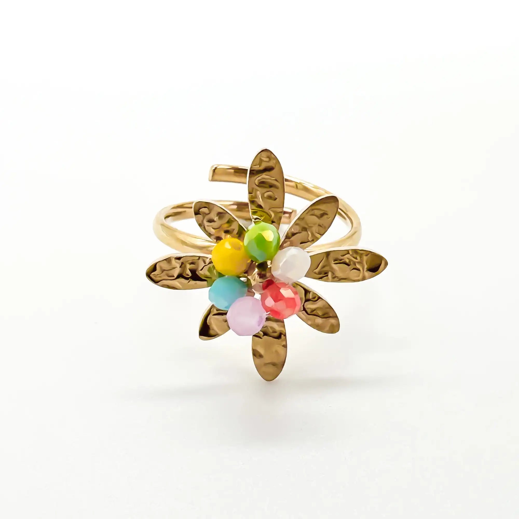 Colorful Flower - Ring - Stainless Steel - Verstelbaar