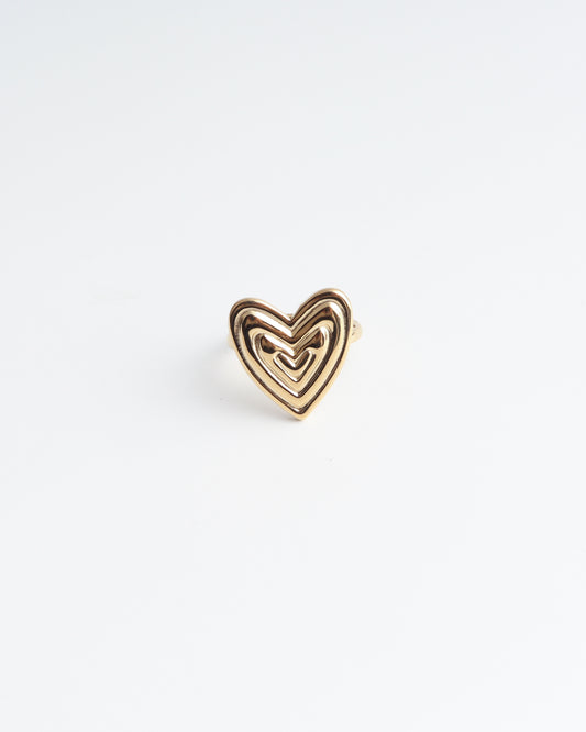 Groovy Heart - Ring - Stainless Steel - Verstelbaar