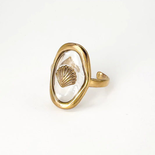 Shell - Ring  - Stainless Steel - Verstelbaar