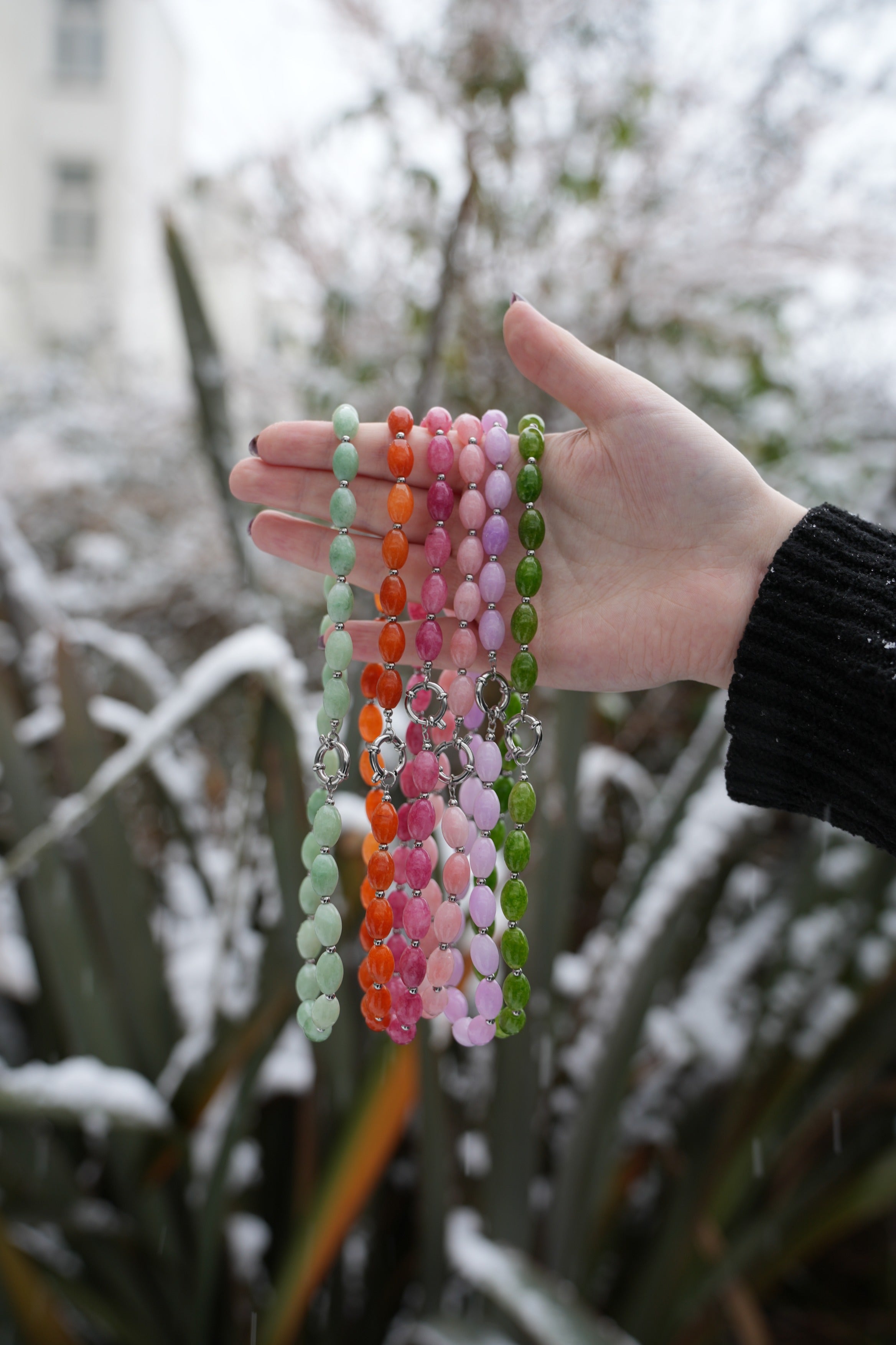 Jossy - Ketting - Natuursteen - Stainless Steel