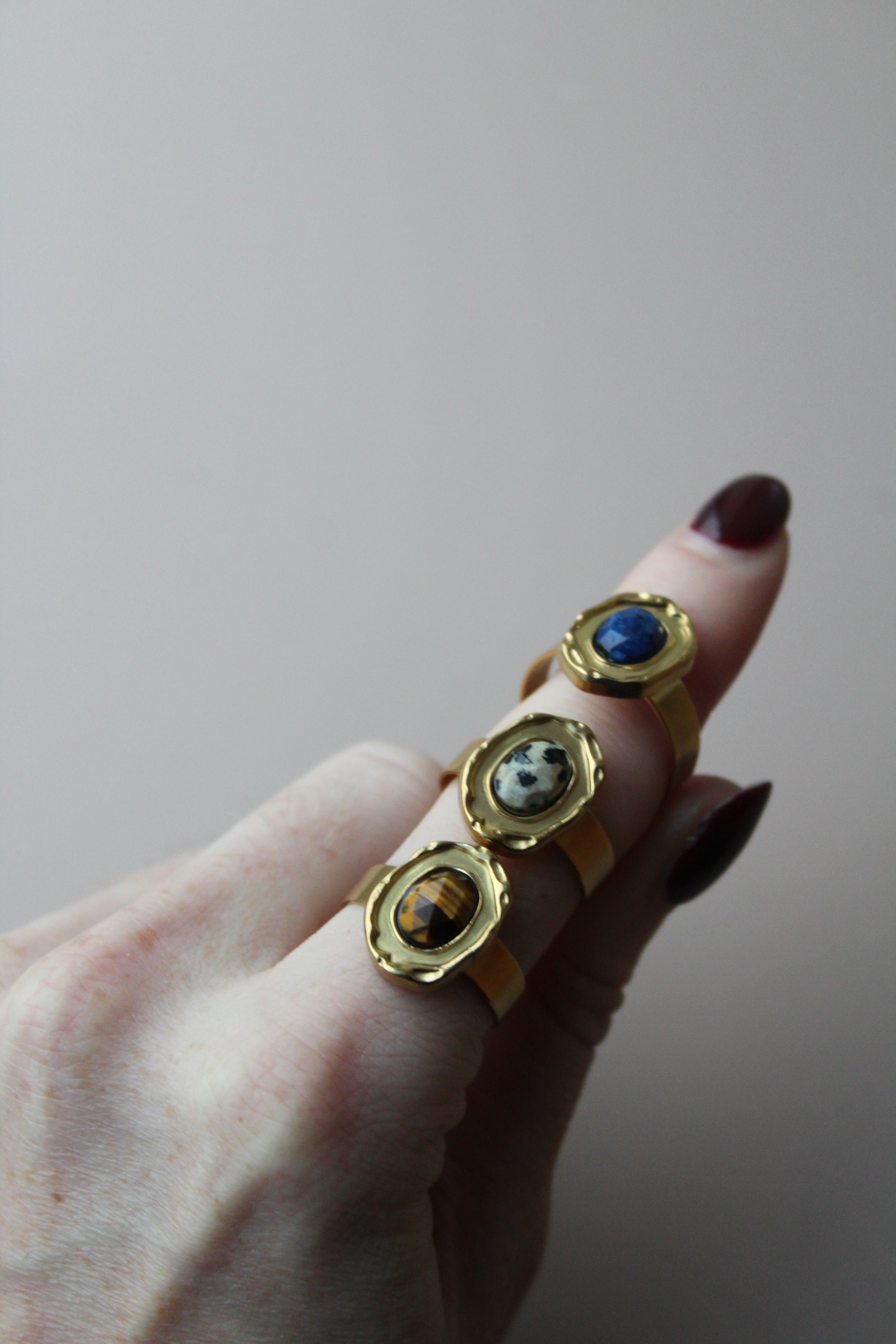 Salomé - Ring - Natuursteen - Stainless Steel - Verstelbaar