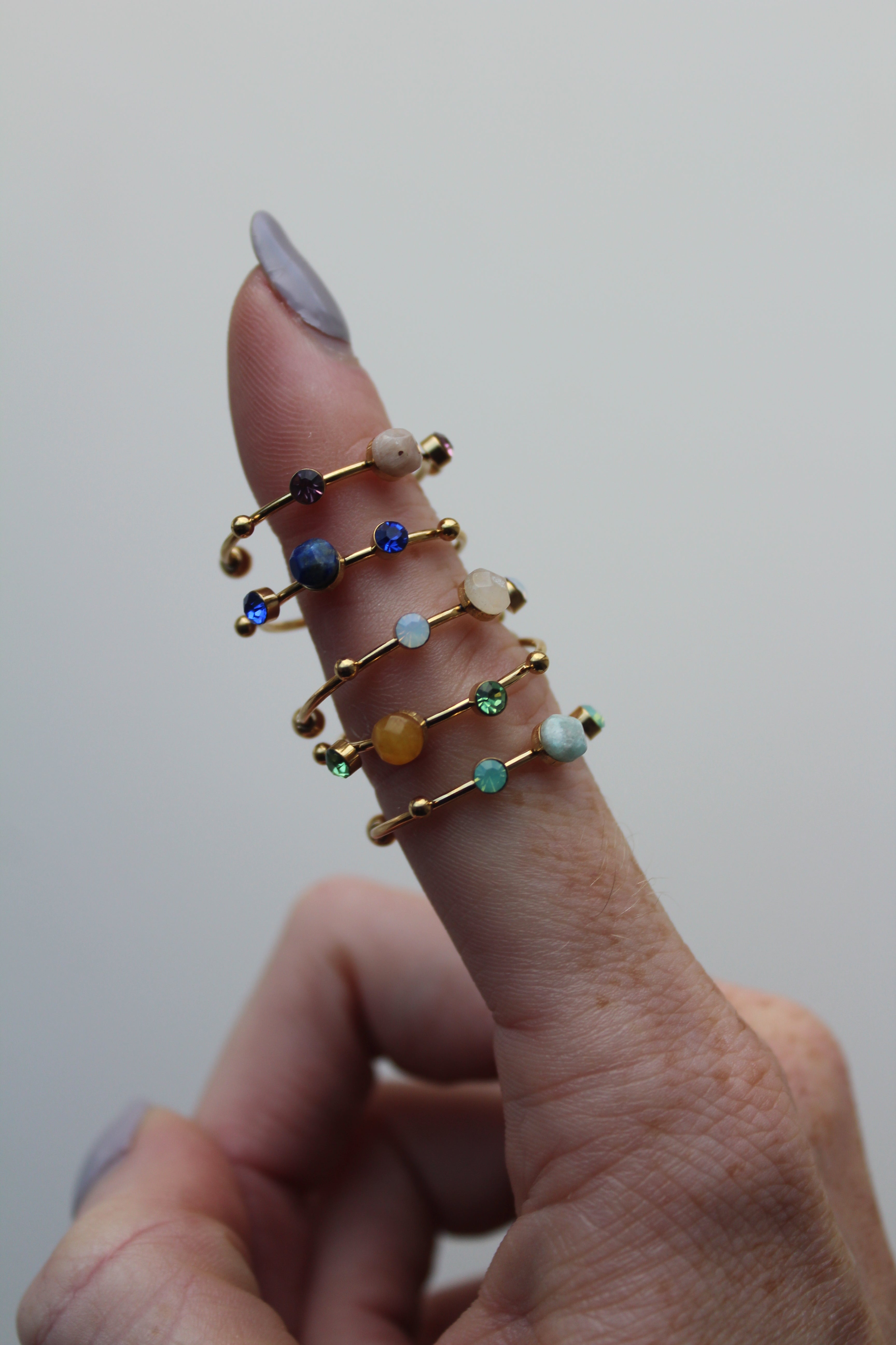 Victoria - Ring - Stainless Steel - Natuursteen - Verstelbaar