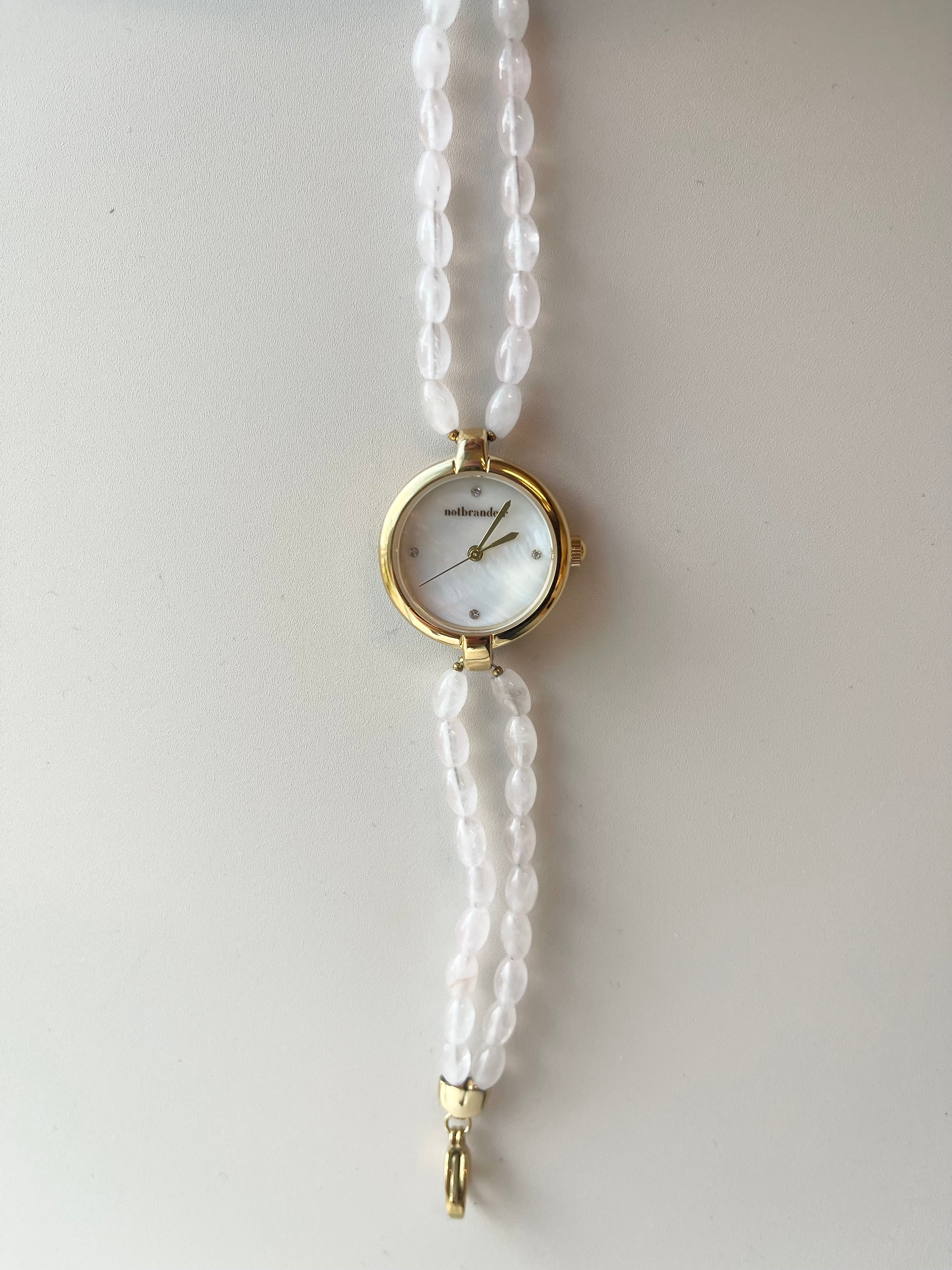 Rose - Horloge - Natuursteen - Stainless Steel