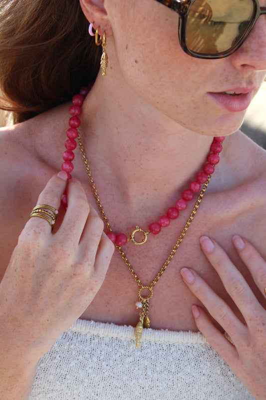 Michelle - Ring - Natuursteen - Stainless Steel - Verstelbaar