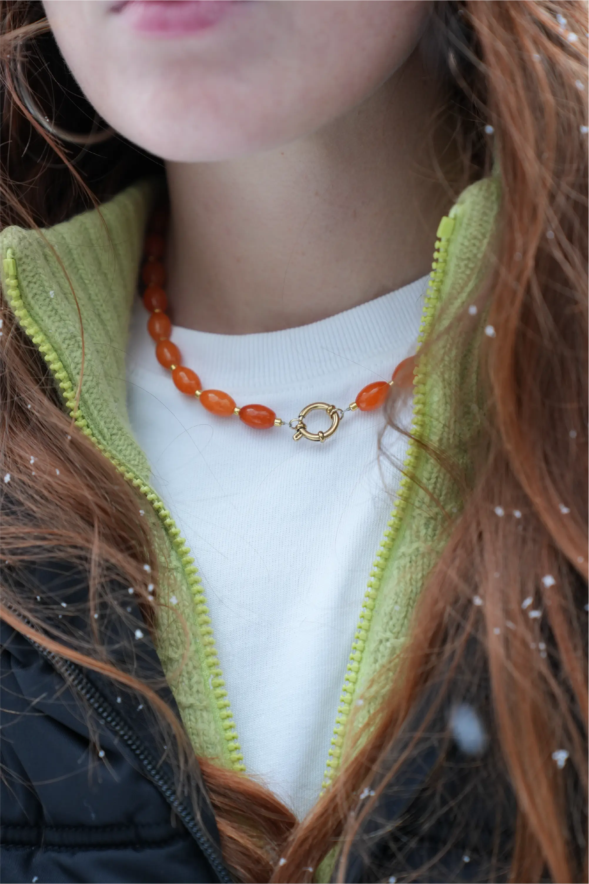 Jossy - Ketting - Natuursteen - Stainless Steel