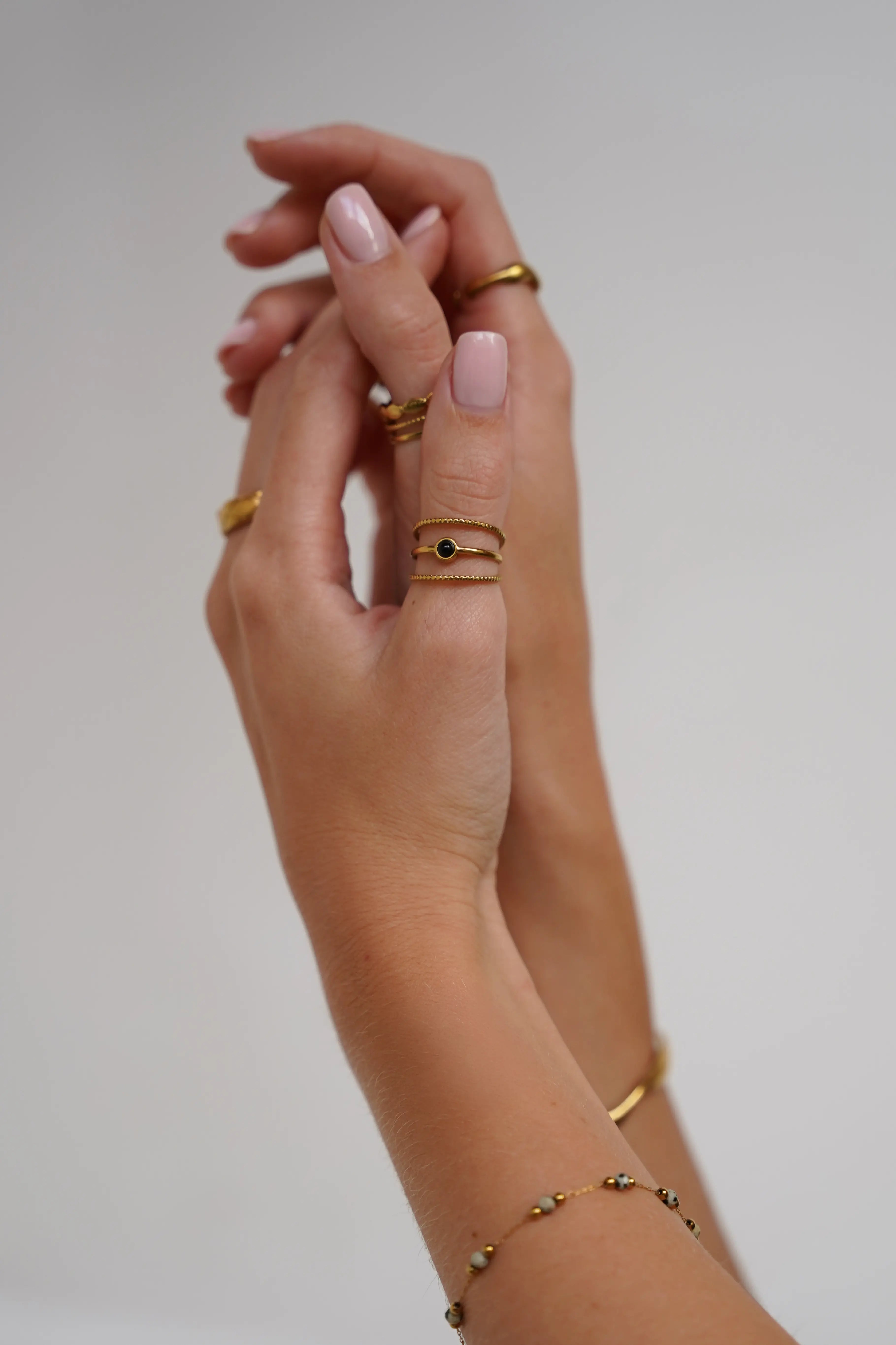 Aarya - Ring - Natuursteen - Stainless Steel - Verstelbaar