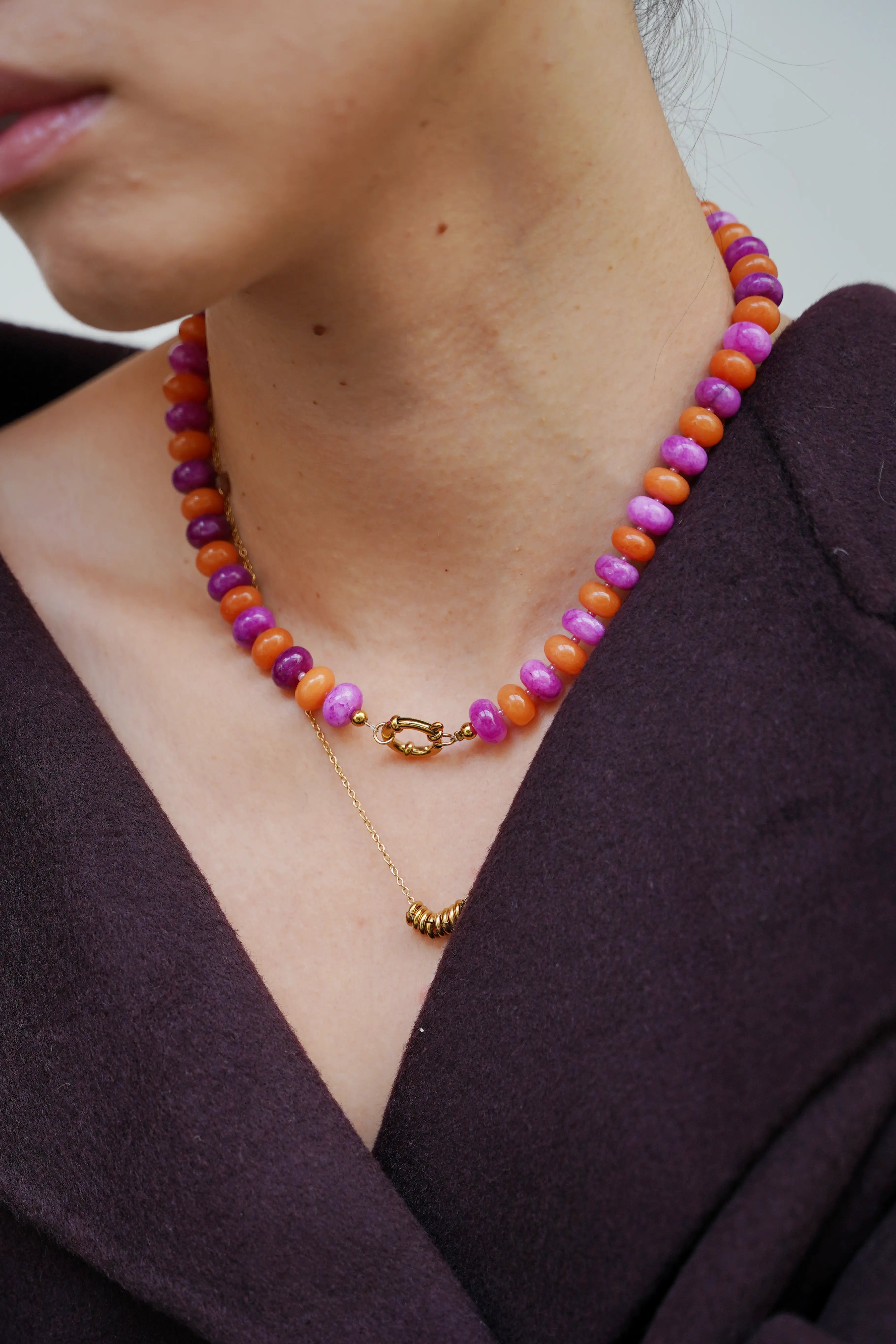 Clarisa - Ketting - Natuursteen - Stainless Steel