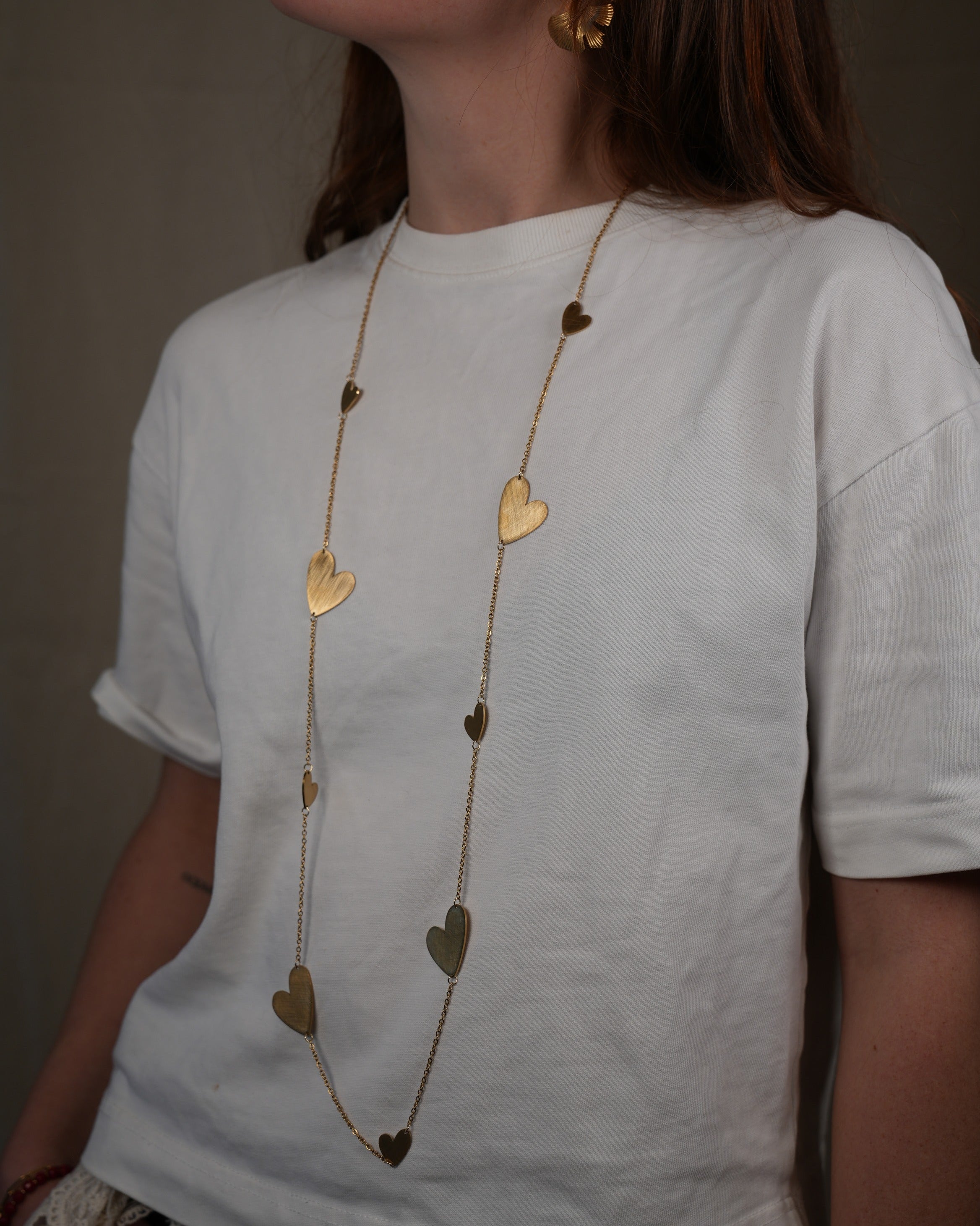 lange ketting met verschillende hartjes