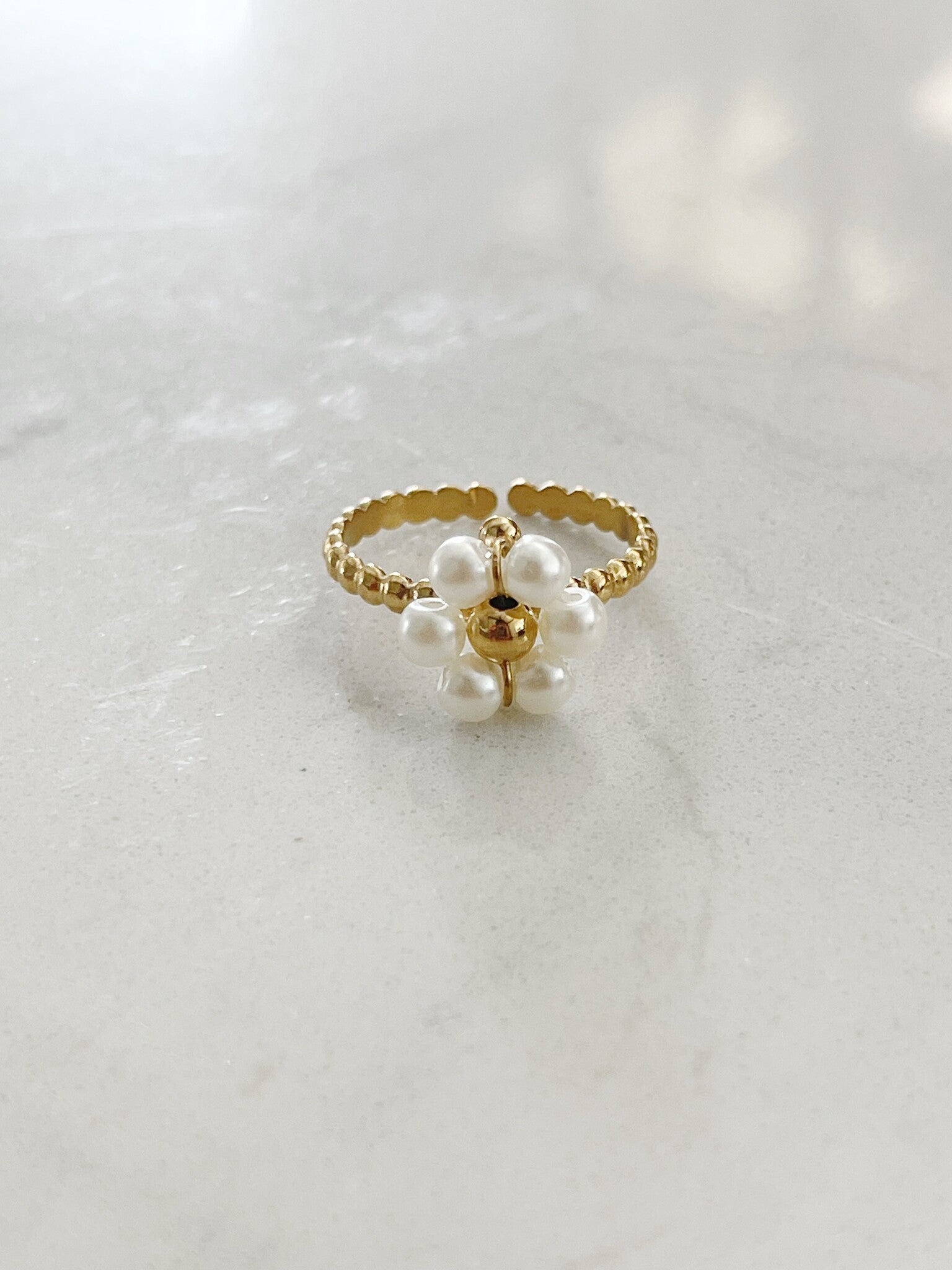 Fleur blanche - Ring - Stainless Steel - Verstelbaar