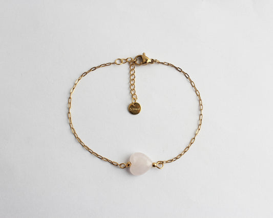 Natural Heart - Armband - Natuursteen - Stainless Steel