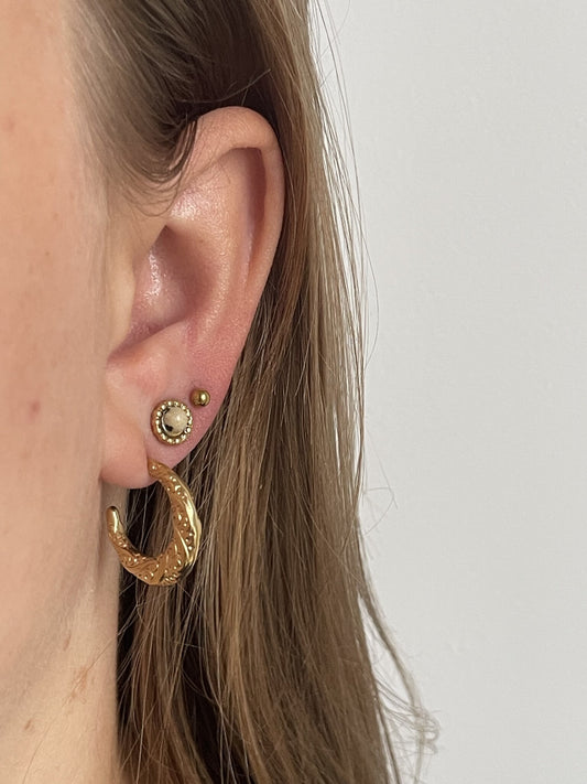 Tara - Studs - Natuursteen - Oorbellen - Stainless Steel