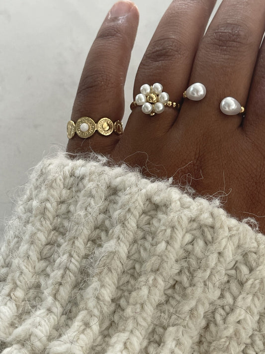 Fleur blanche - Ring - Stainless Steel - Verstelbaar